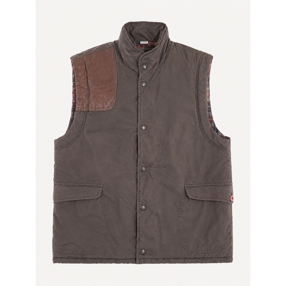 Schott Bros Vintage Vest Men Sz L Olive & Plaid Lining Gorpcore Tactical GUC